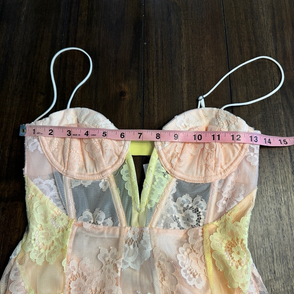 🌸 For Love & Lemons Pastel Lace Maxi Dress XXS – NWT - Picture 14 of 16